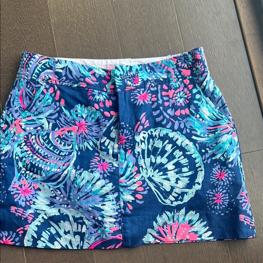 Lilly Pulitzer Floral Blue Skort